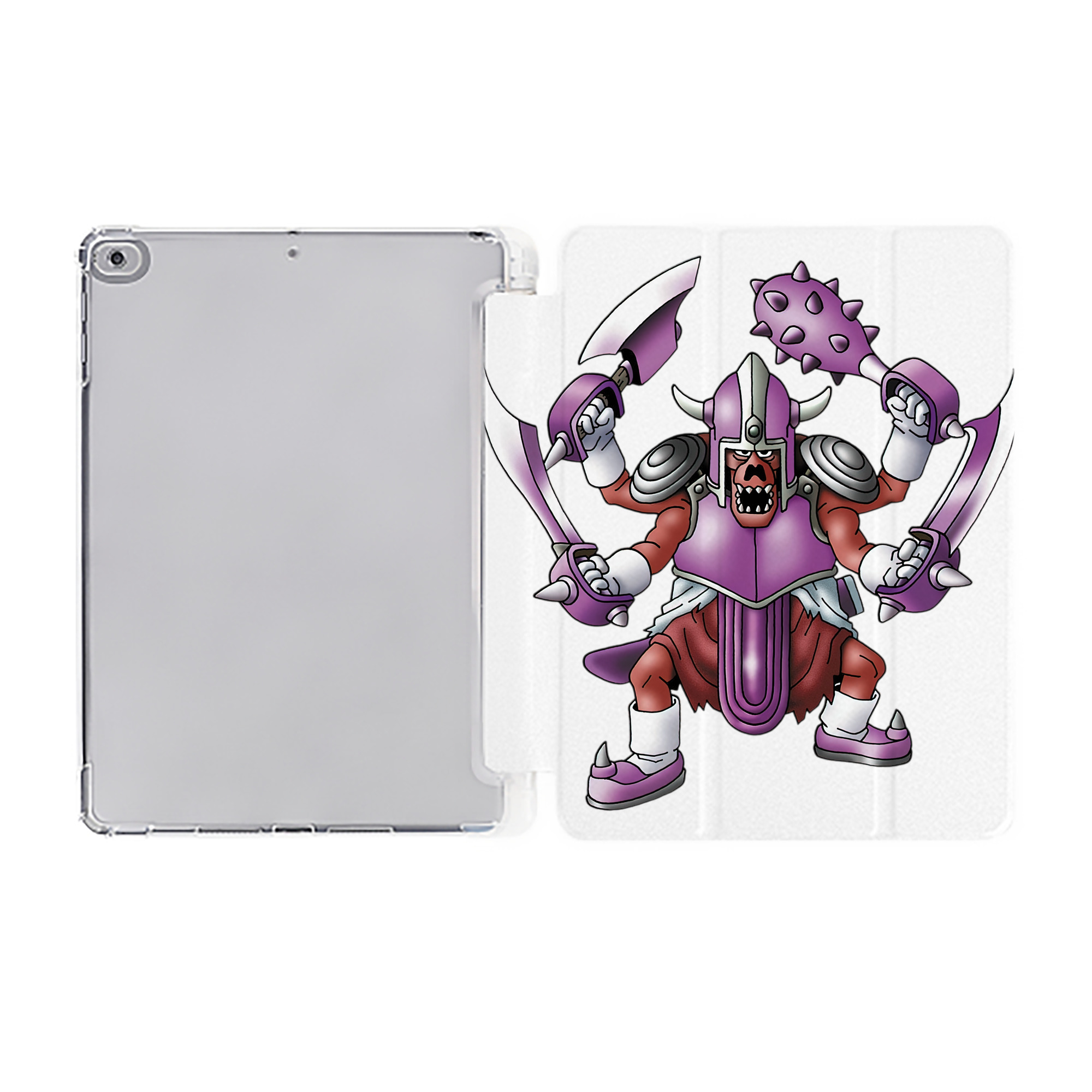 （画像用） ドラゴンクエスト Doragon Kuesuto Dragon Quest IPad ケース ペン収納付き 三つ折りスタンド PUレザー×シリコン 対応機種9.5/10.5/10.9インチ